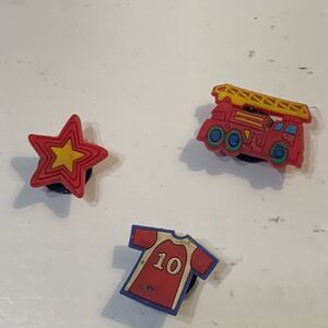 Crocs Charms Jibbitz Red Sports Jersey Firetruck Star